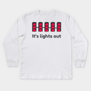 It's Lights Out-Formula One Kids Long Sleeve T-Shirt